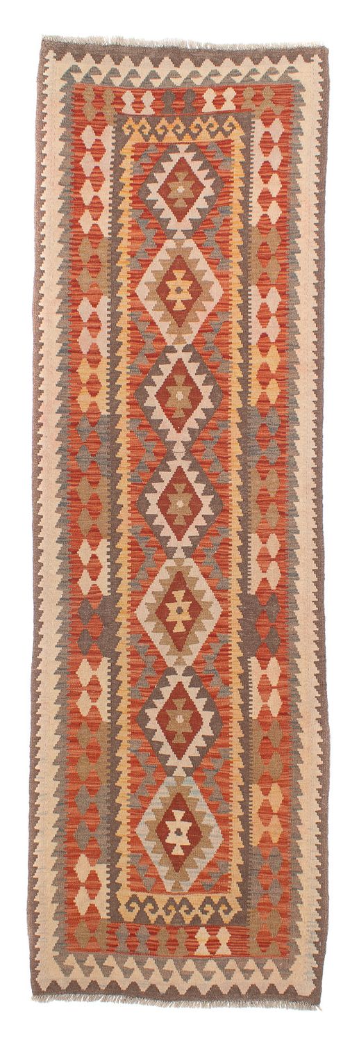 Runner Kelim Rug - Splash - 310 x 97 cm - rust
