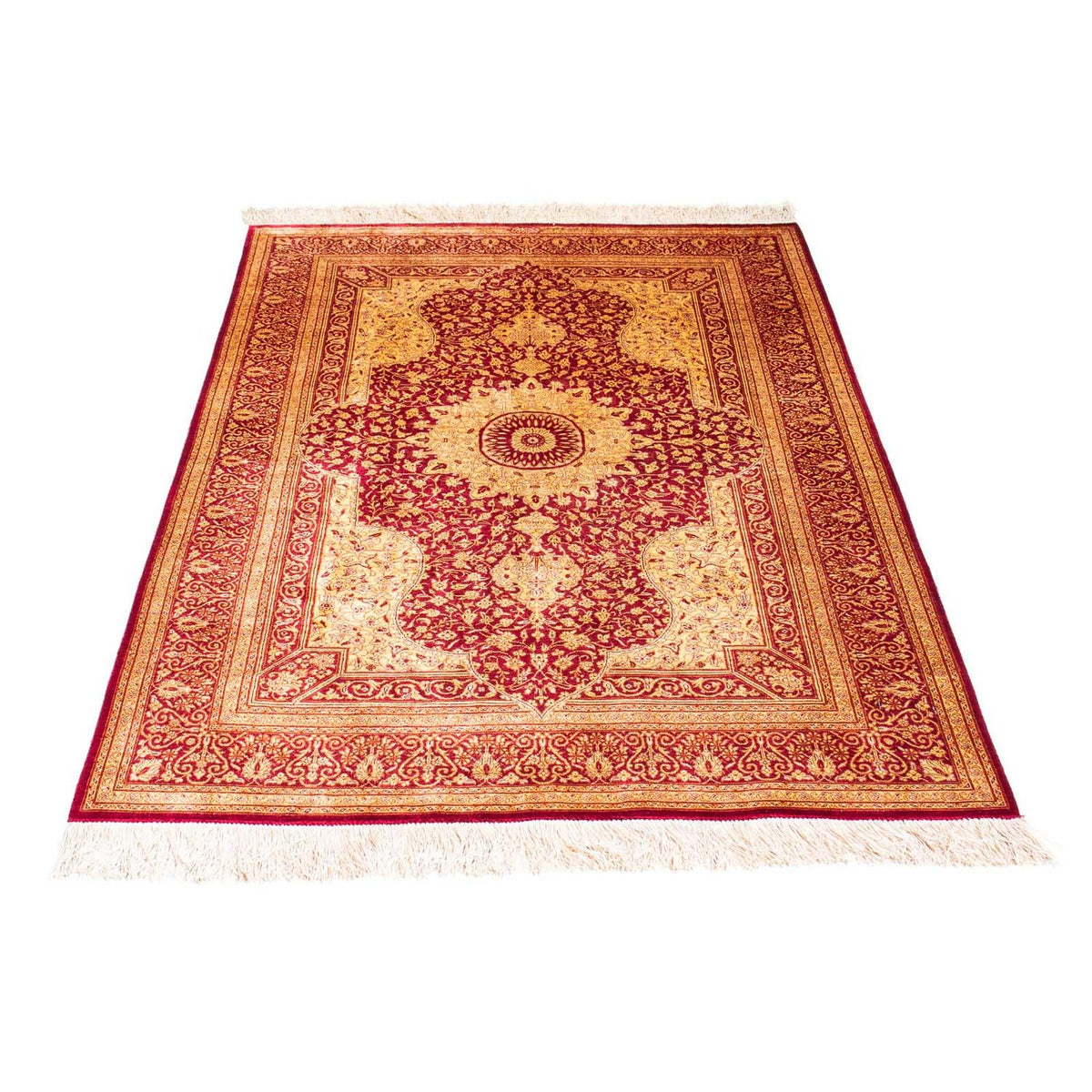 Perser Rug - Ghom - 147 x 102 cm - dark red