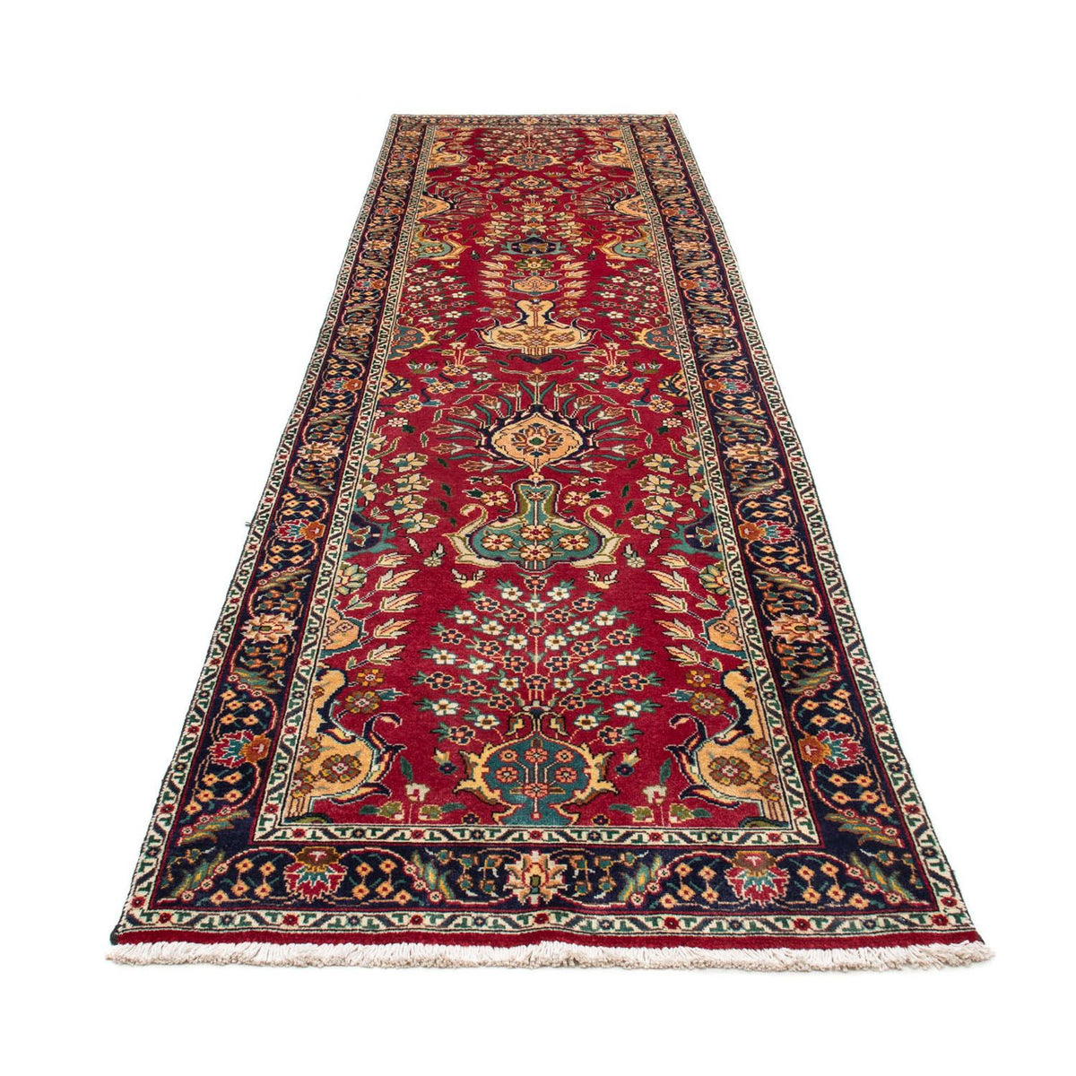 Runner Perser Rug - Tabriz - 400 x 105 cm - red