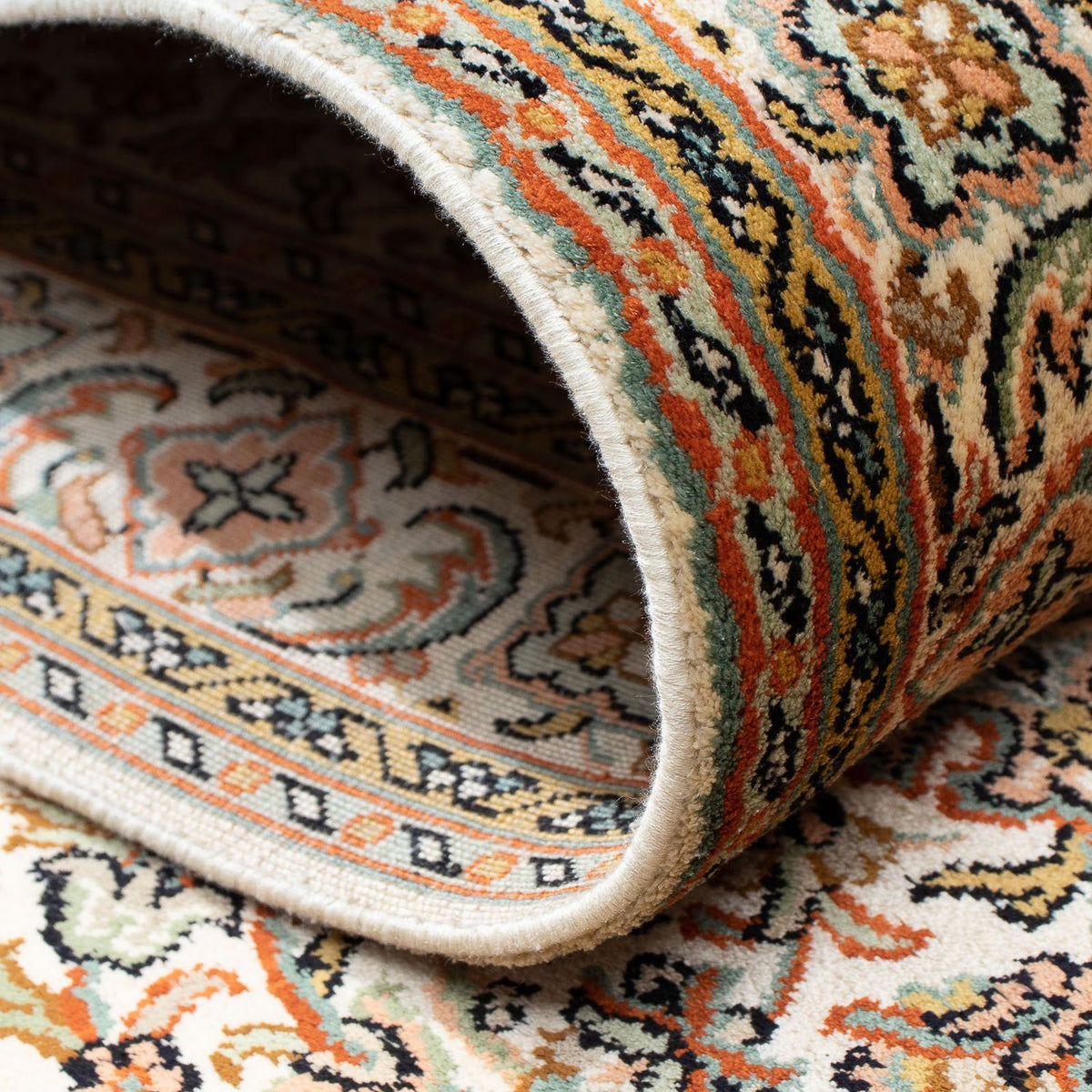 Runner Silk Rug - Kashmir Silk - 316 x 81 cm - beige