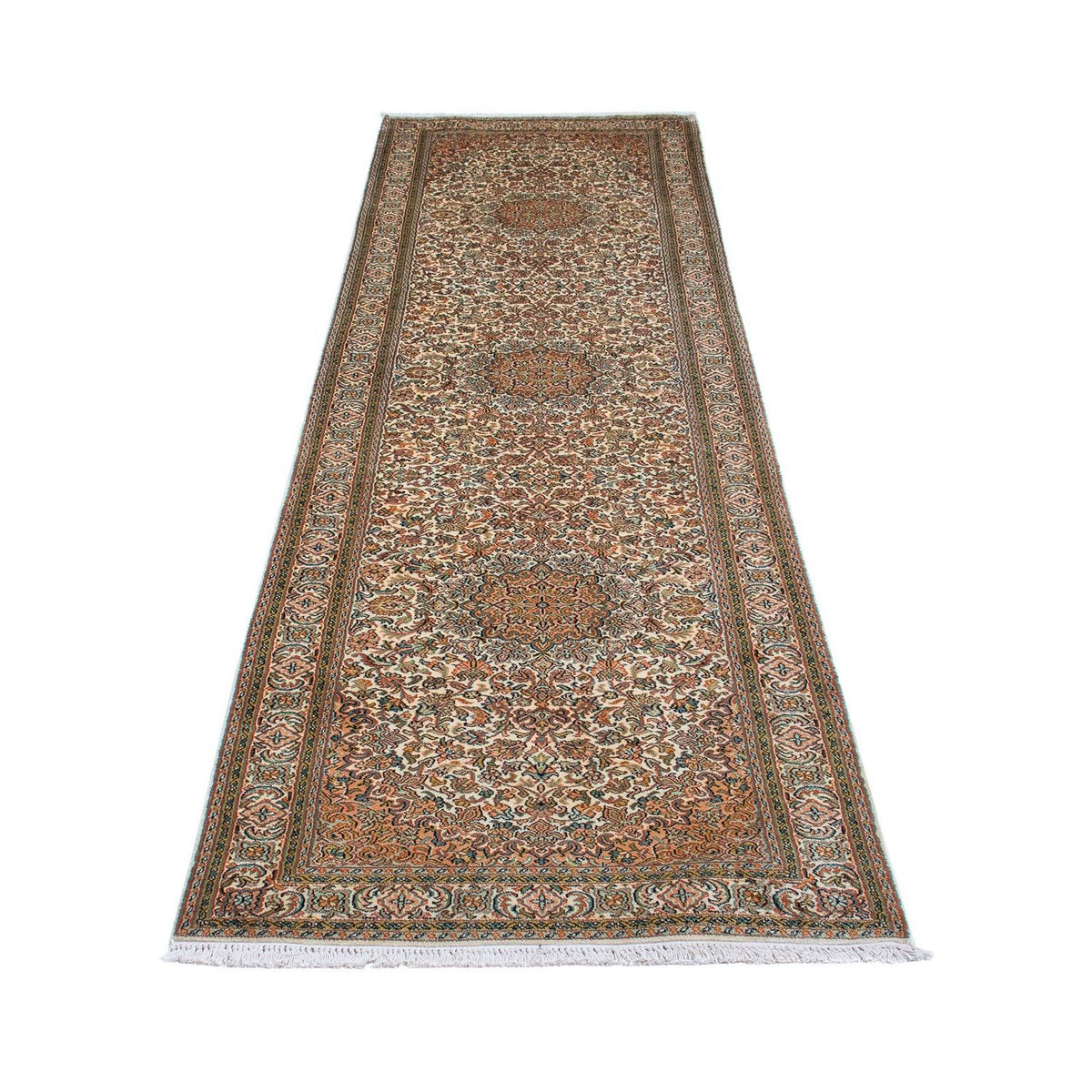 Runner Silk Rug - Kashmir Silk - 316 x 81 cm - beige