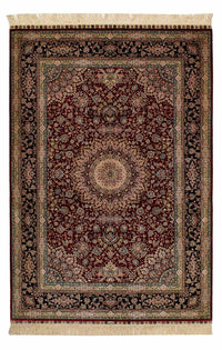 Silk Rug - Chinese Silk - 183 x 122 cm - dark red