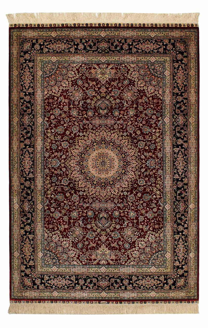 Silk Rug - Chinese Silk - 183 x 122 cm - dark red