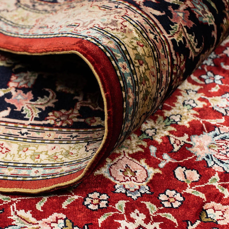 Silk Rug - Chinese Silk - 183 x 122 cm - dark red