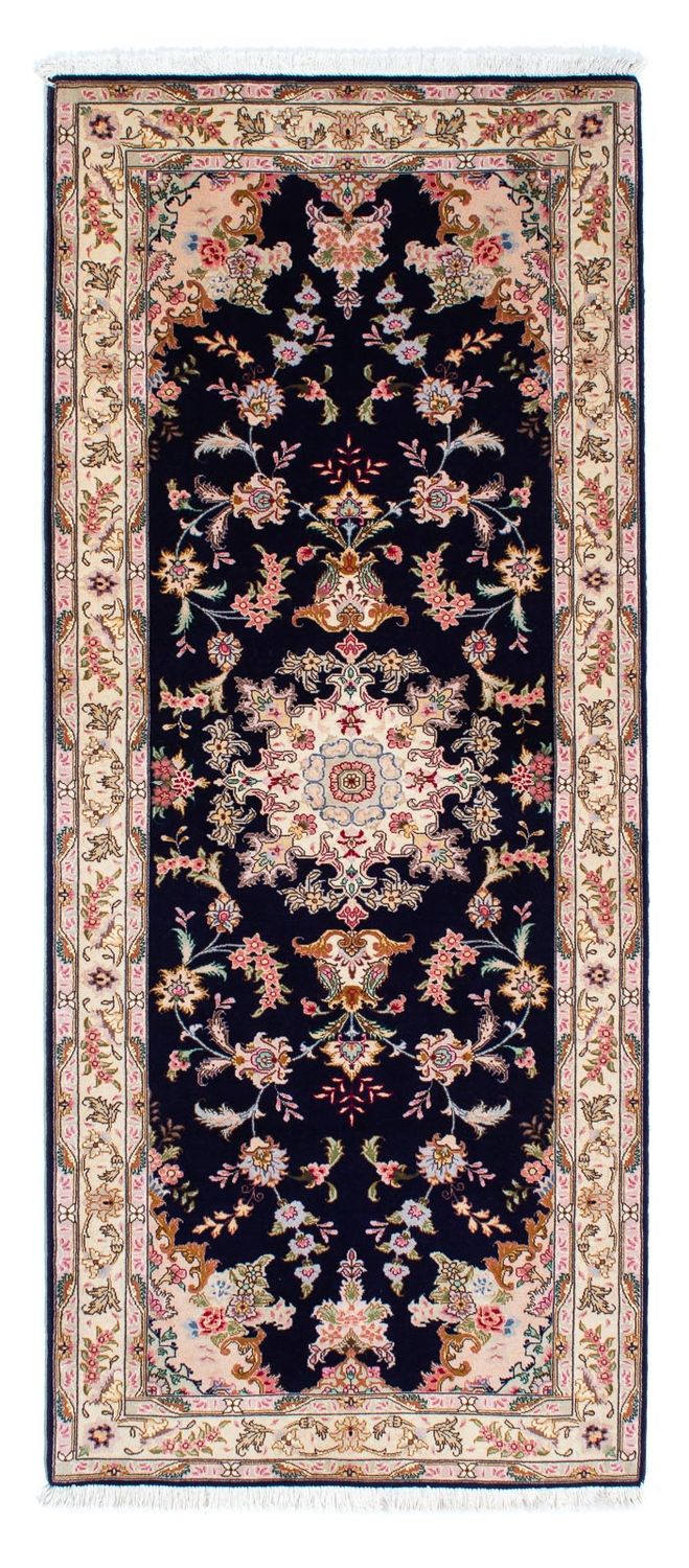 Runner Perser Rug - Tabriz - Royal - 200 x 83 cm - dark blue