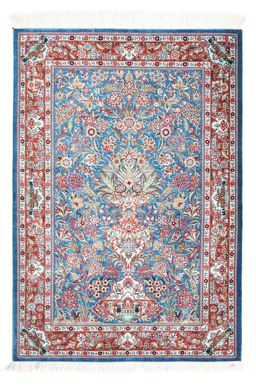 Perser Rug - Ghom - 119 x 81 cm - light blue