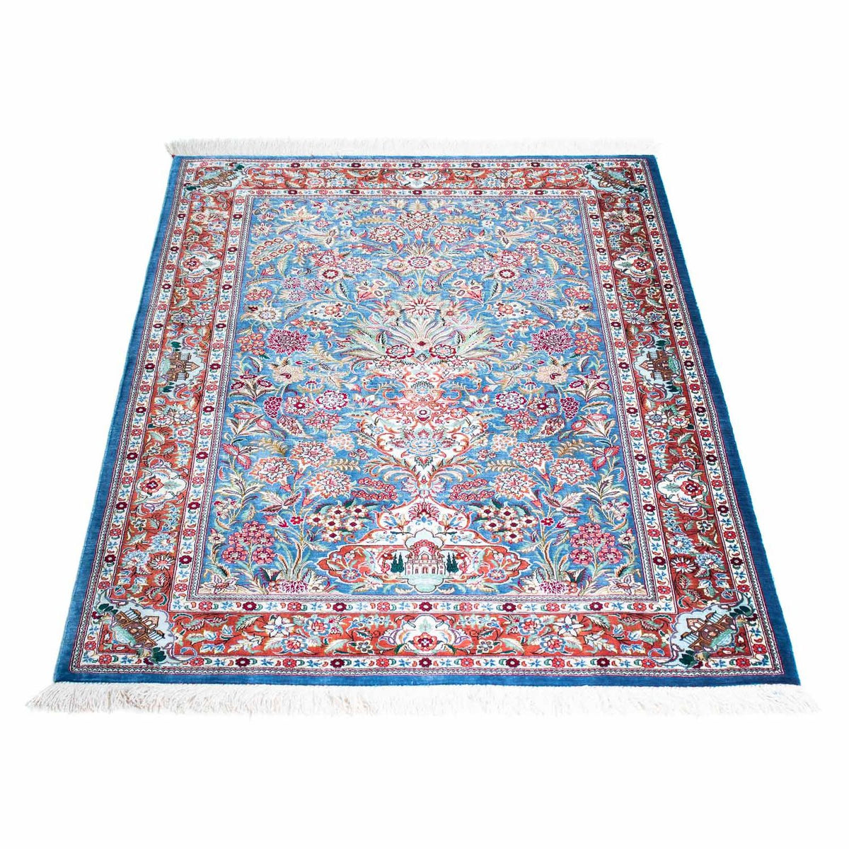 Perser Rug - Ghom - 119 x 81 cm - light blue