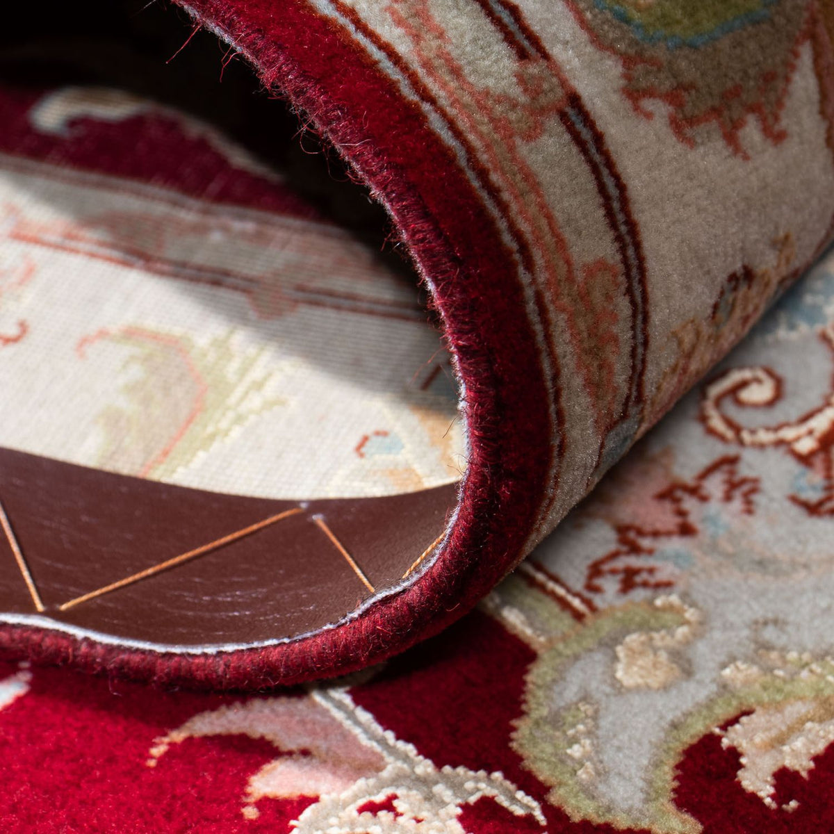 Runner Perser Rug - Tabriz - 206 x 78 cm - dark red