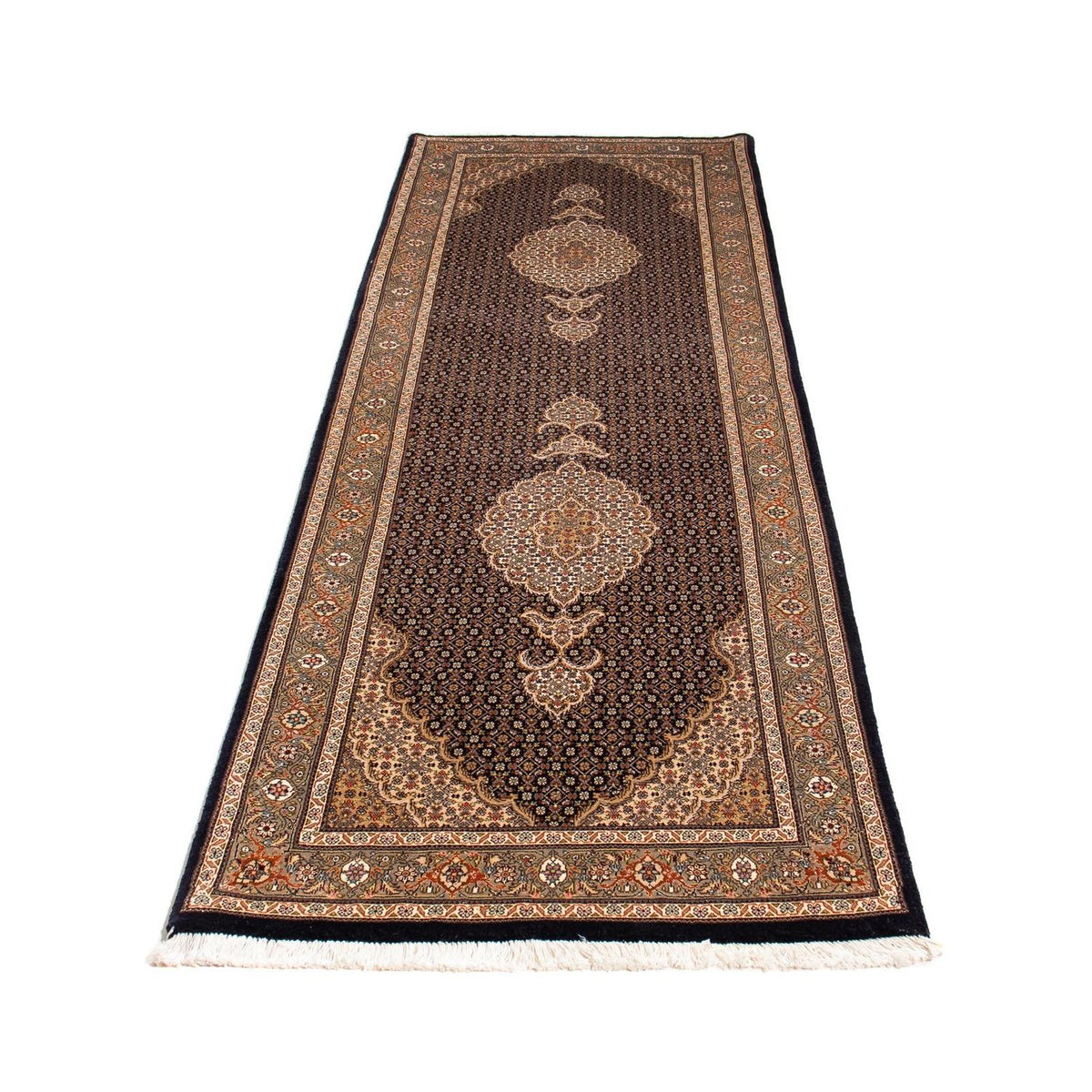 Runner Perser Rug - Tabriz - 248 x 81 cm - dark blue