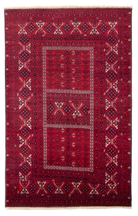 Turkaman Rug - 248 x 163 cm - dark red