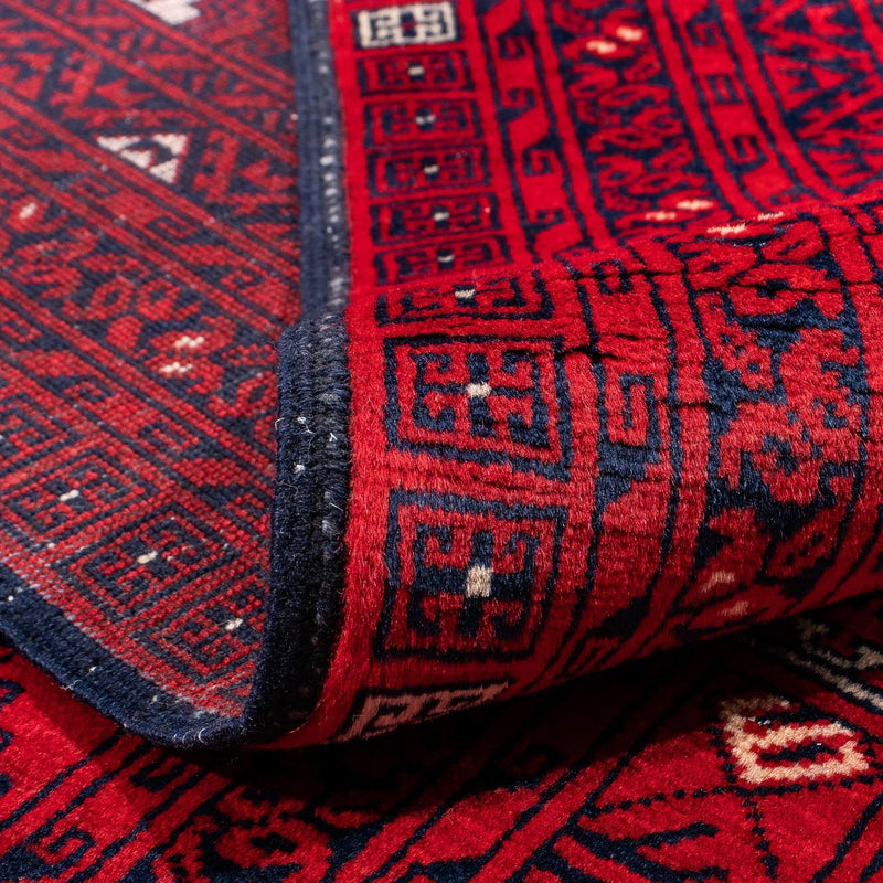 Turkaman Rug - 248 x 163 cm - dark red