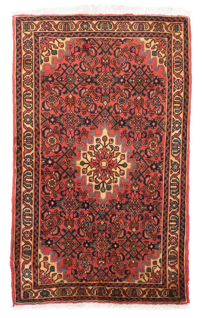 Hosseinabad Rug 100x160cm - Persian Rugs - dark red