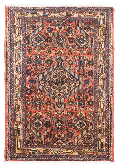 Hosseinabad Rug 100x147cm - Persian Rugs - light red