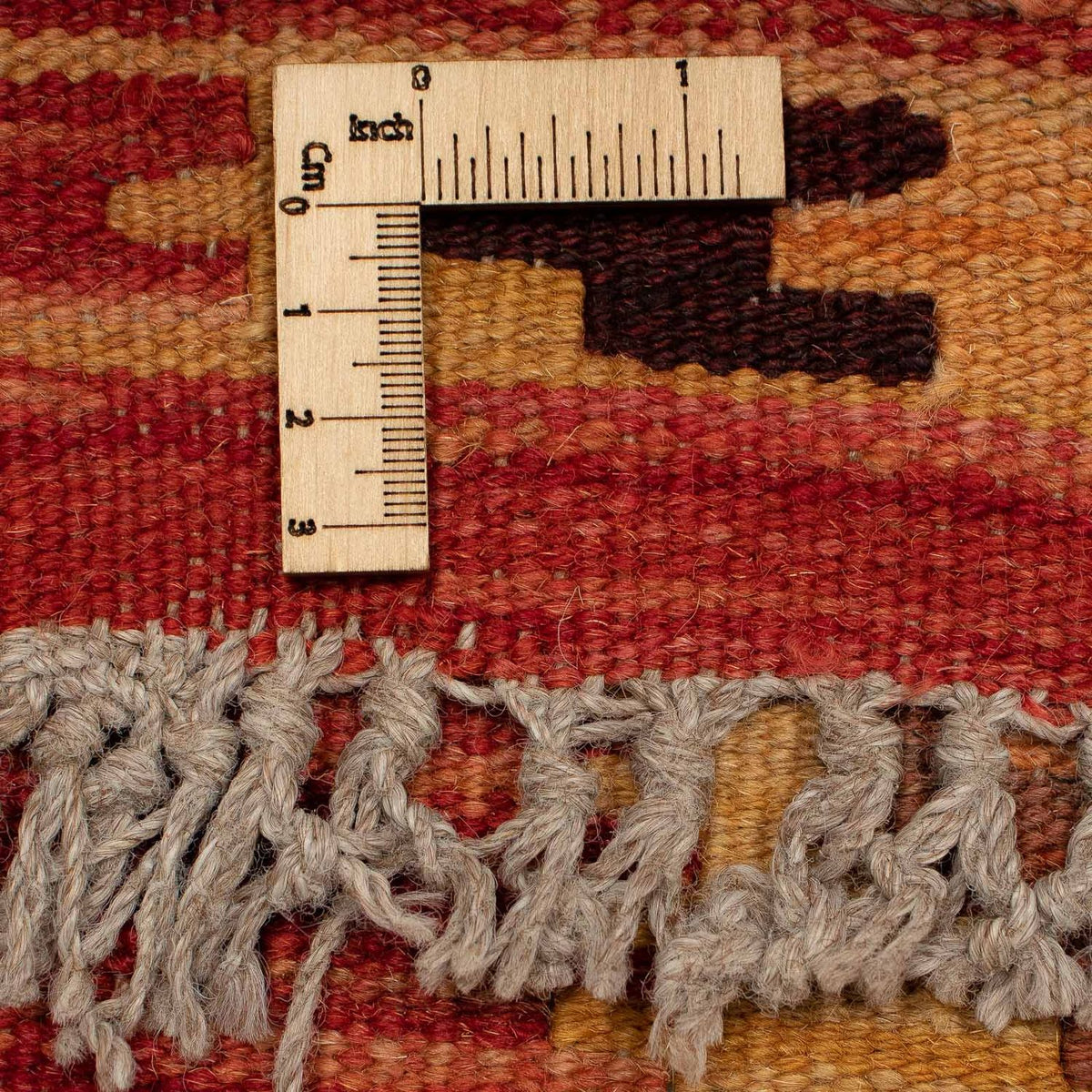 Runner Kelim Rug - Splash - 299 x 73 cm - light red