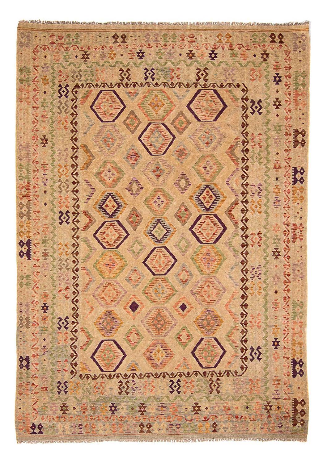 Kelim Rug - Splash - 290 x 200 cm - light brown