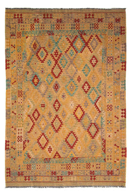 Kelim Rug - Splash - 304 x 207 cm - brown