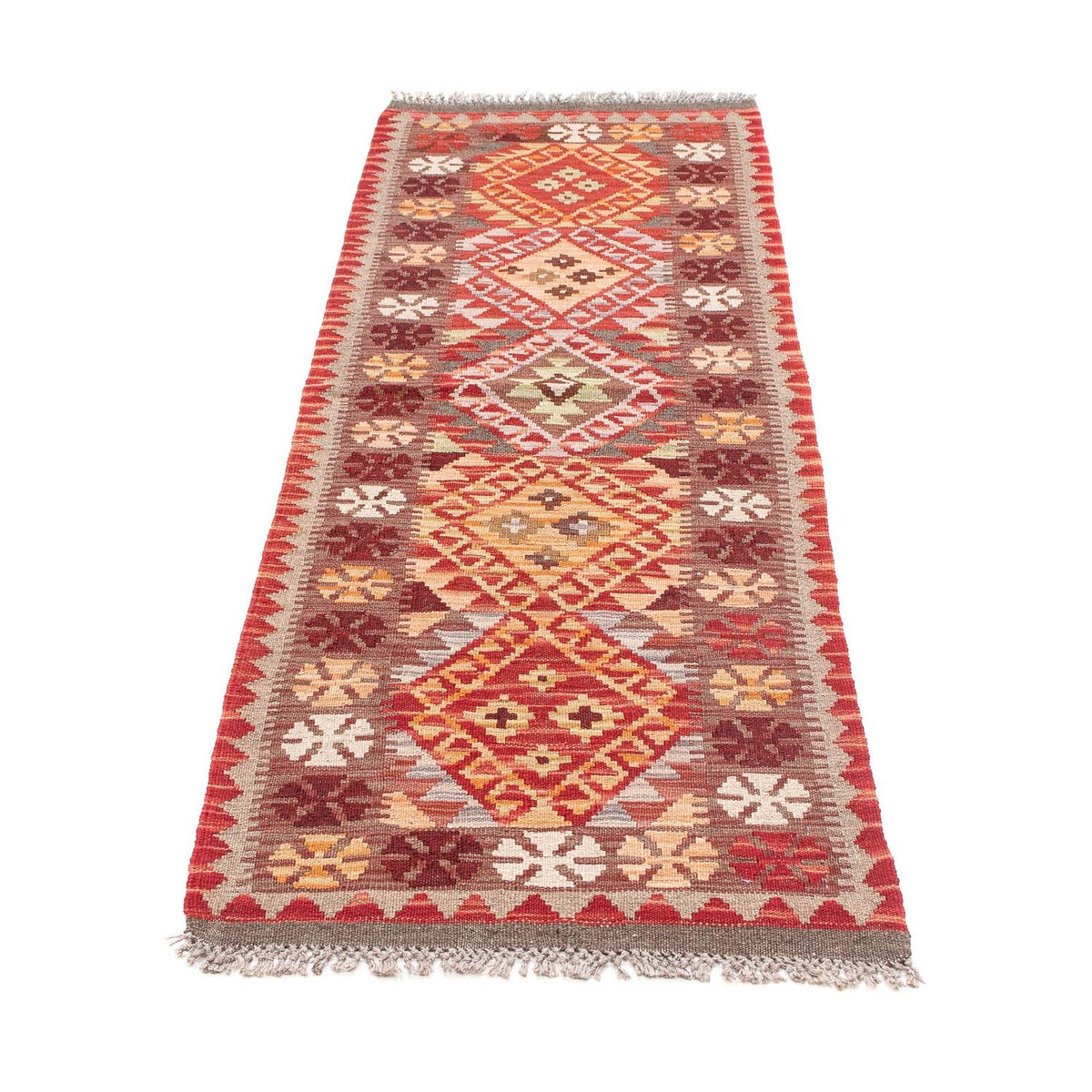 Runner Kelim Rug - Splash - 183 x 58 cm - red