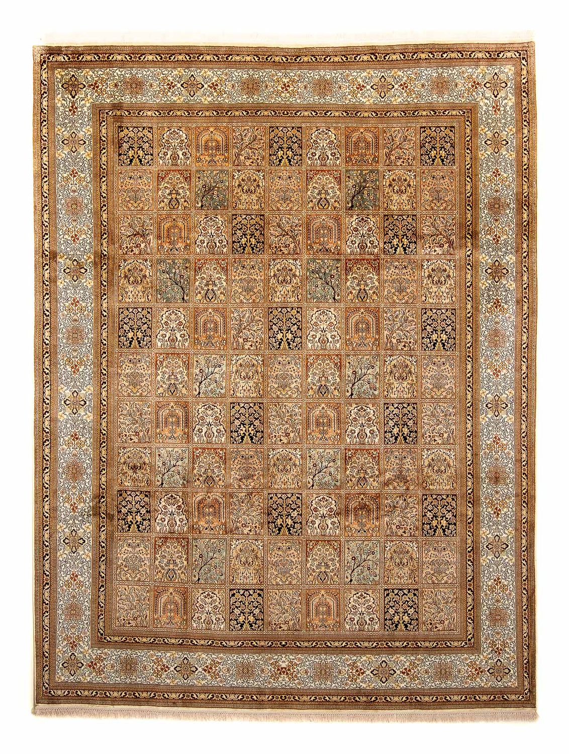 Silk Rug - Kashmir Silk - 325 x 249 cm - brown