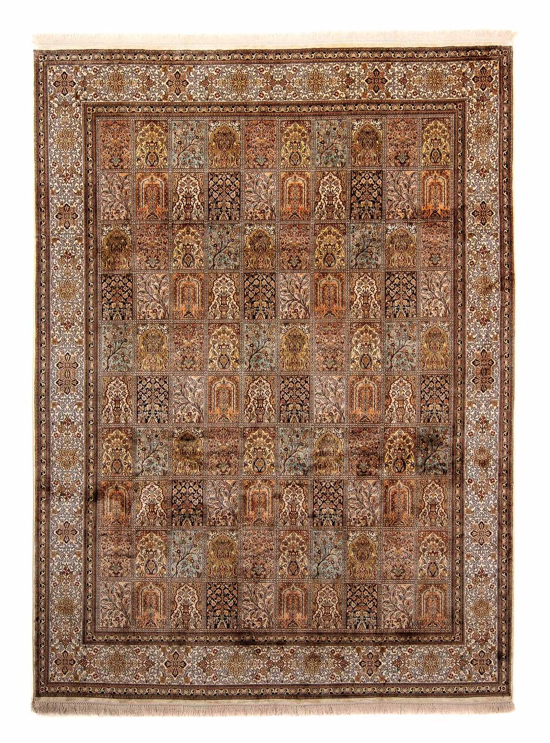 Silk Rug - Kashmir Silk - 332 x 248 cm - brown