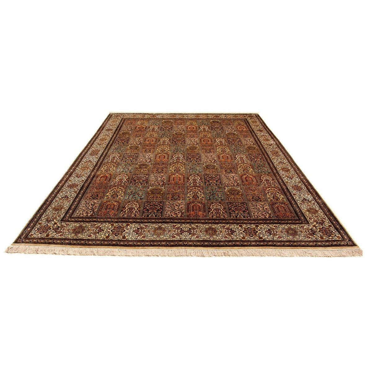 Silk Rug - Kashmir Silk - 332 x 248 cm - brown