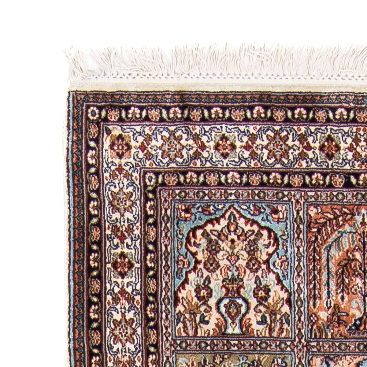 Runner Silk Rug - Kashmir Silk - 227 x 79 cm - multicolored