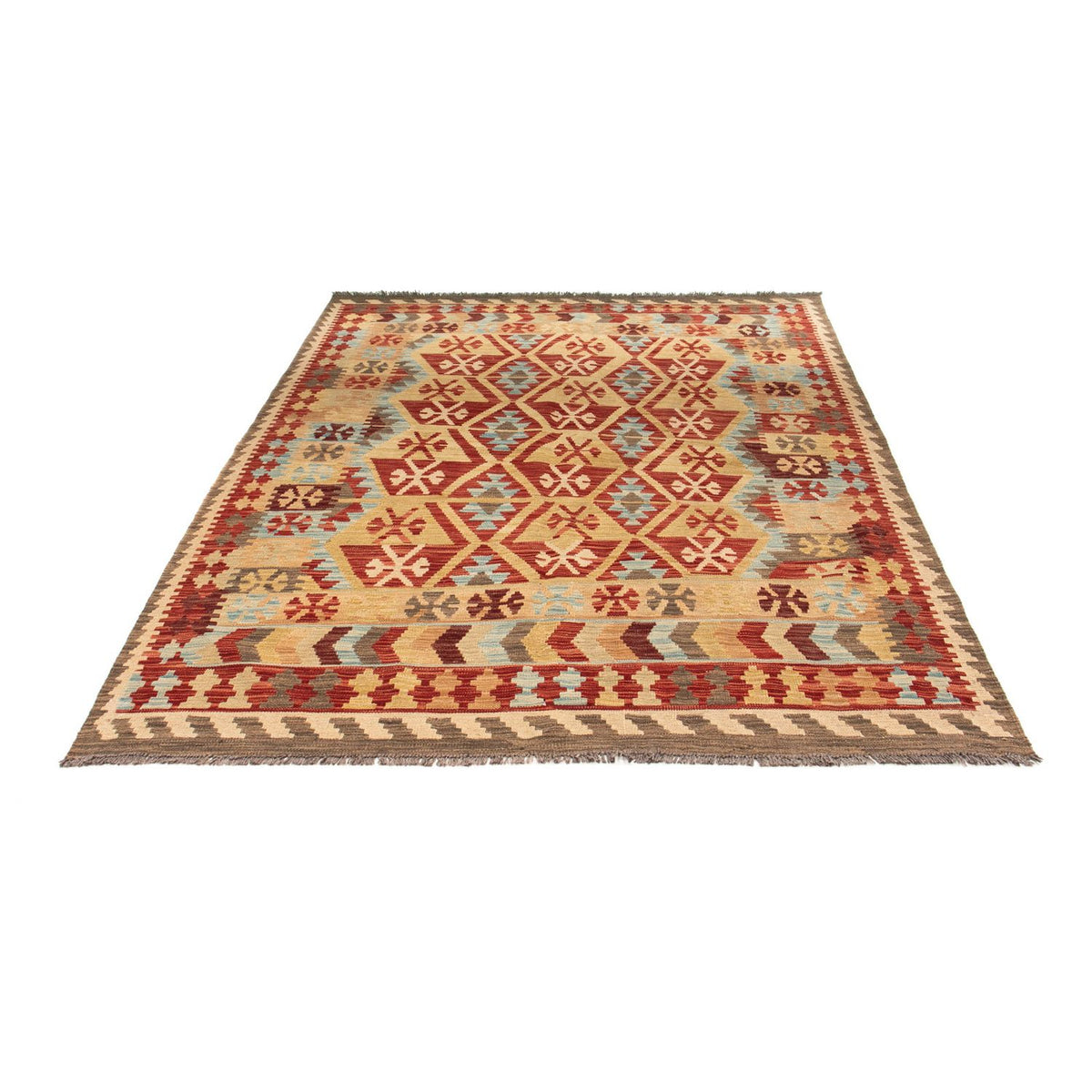Kelim Rug - Splash - 194 x 152 cm - multicolored