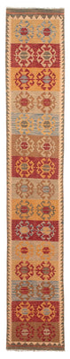Runner Kelim Rug - Splash - 407 x 76 cm - multicolored