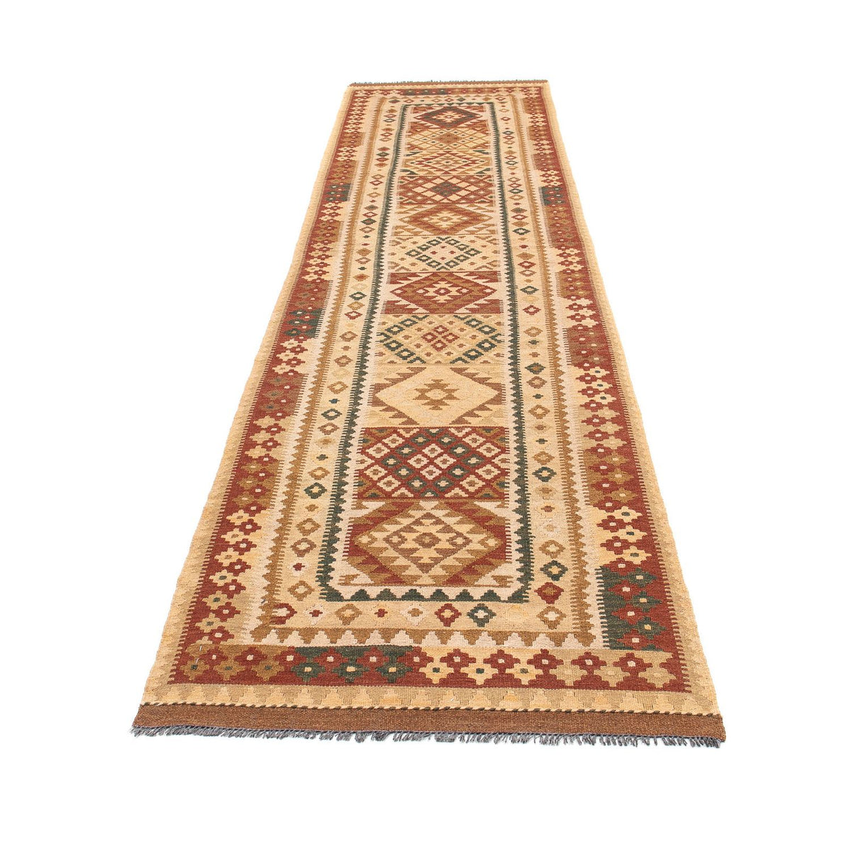 Runner Kelim Rug - Splash - 371 x 88 cm - multicolored