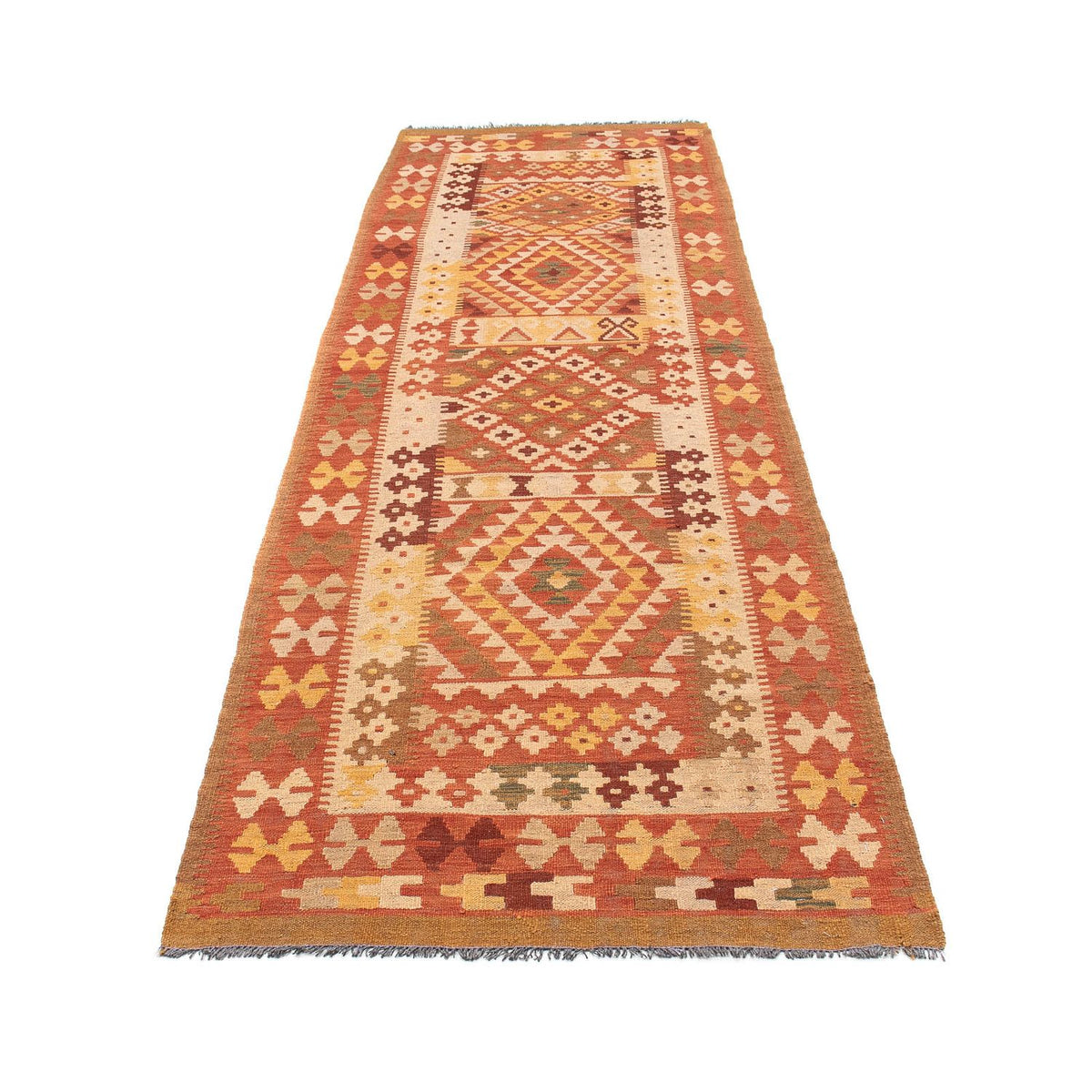 Runner Kelim Rug - Splash - 323 x 90 cm - light red