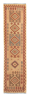 Runner Kelim Rug - Splash - 301 x 80 cm - light brown