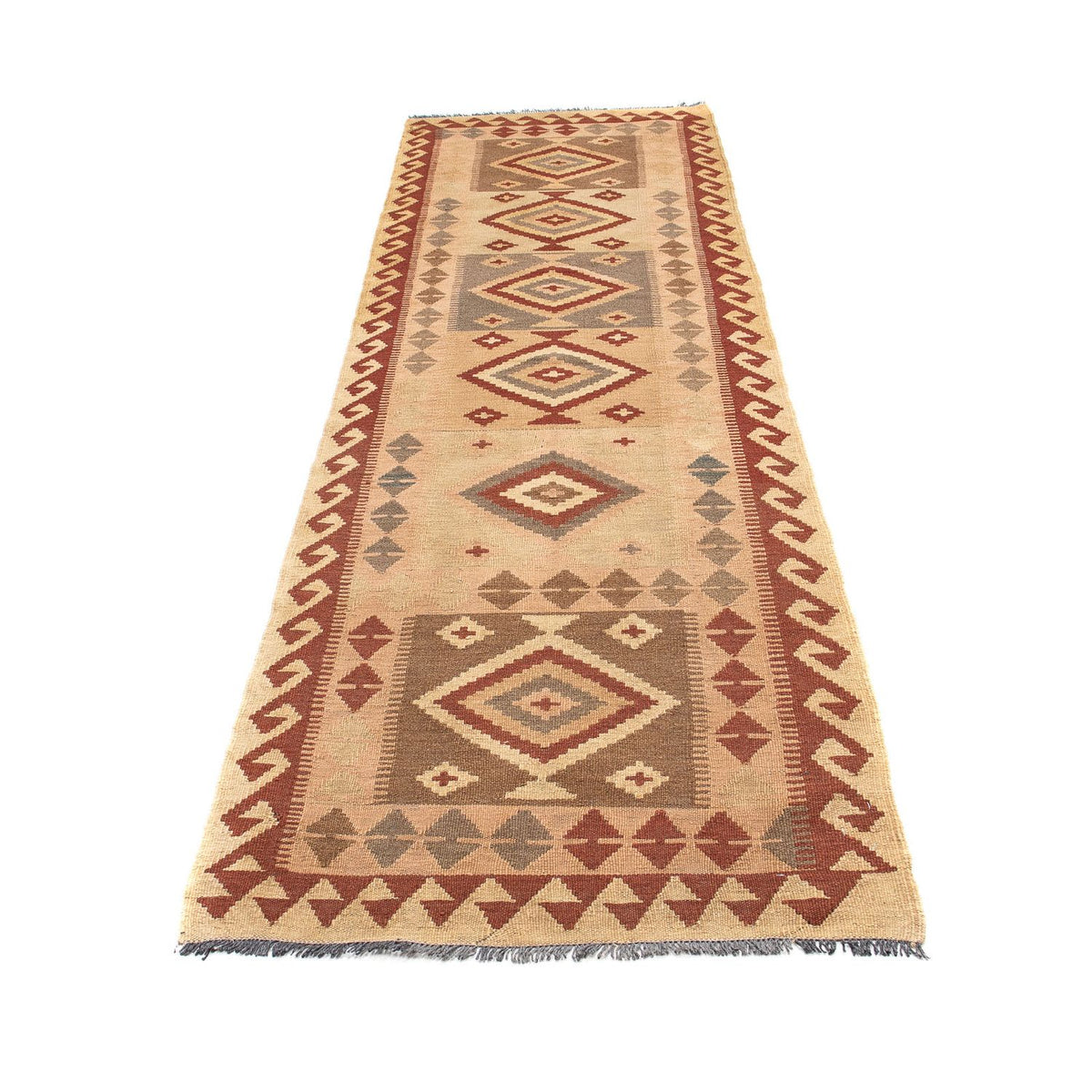 Runner Kelim Rug - Splash - 301 x 80 cm - light brown