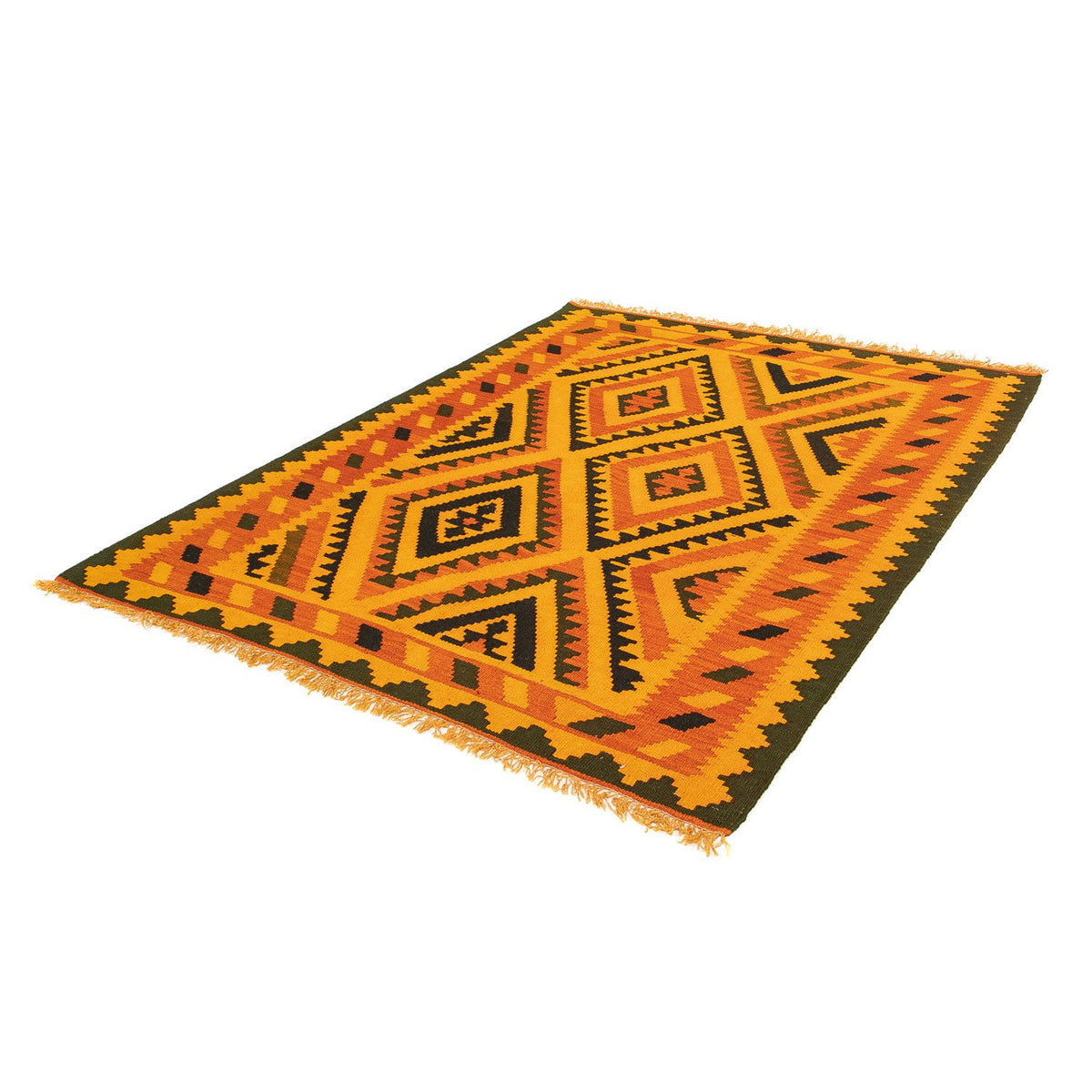 Kelim Rug - Oriental - 195 x 152 cm - dark brown