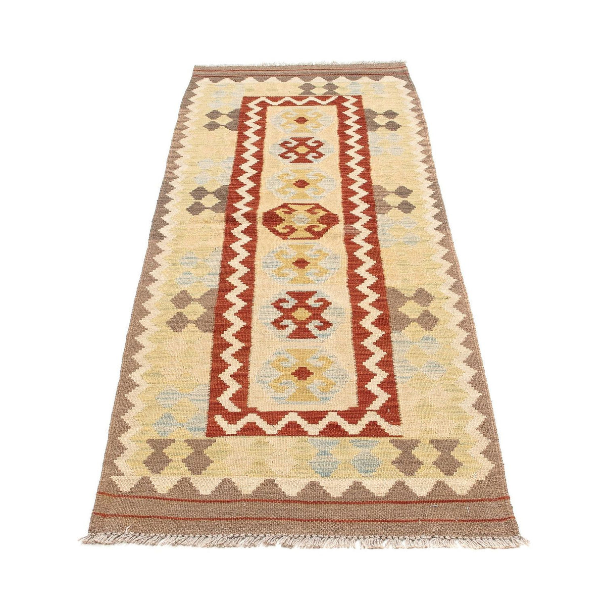 Runner Kelim Rug - Splash - 193 x 63 cm - beige