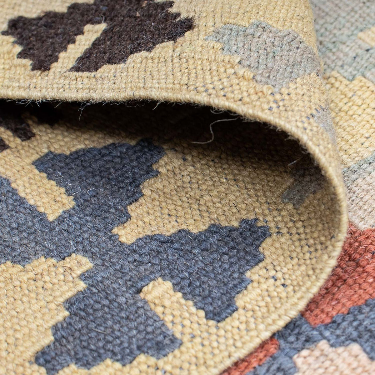 Runner Kelim Rug - Splash - 198 x 63 cm - beige