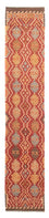 Runner Kelim Rug - Splash - 384 x 75 cm - red