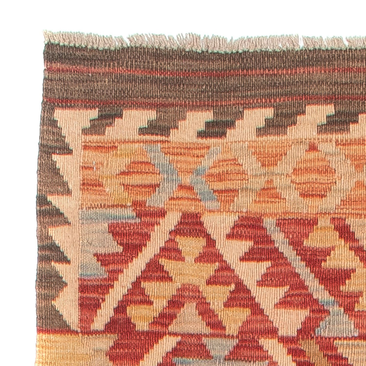 Runner Kelim Rug - Splash - 384 x 75 cm - red