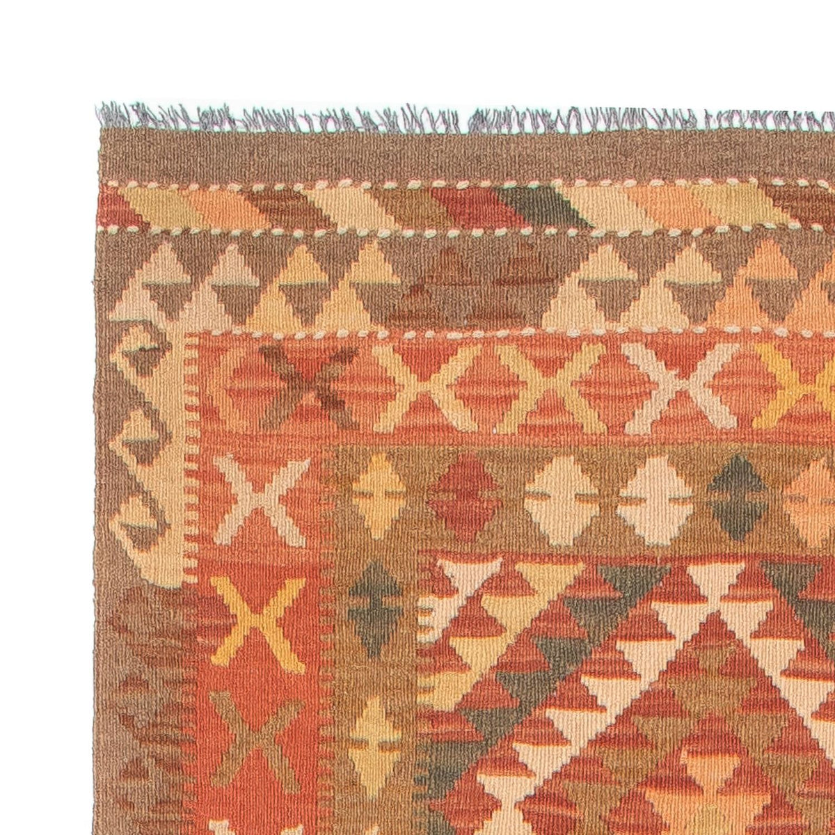 Runner Kelim Rug - Splash - 407 x 91 cm - light red