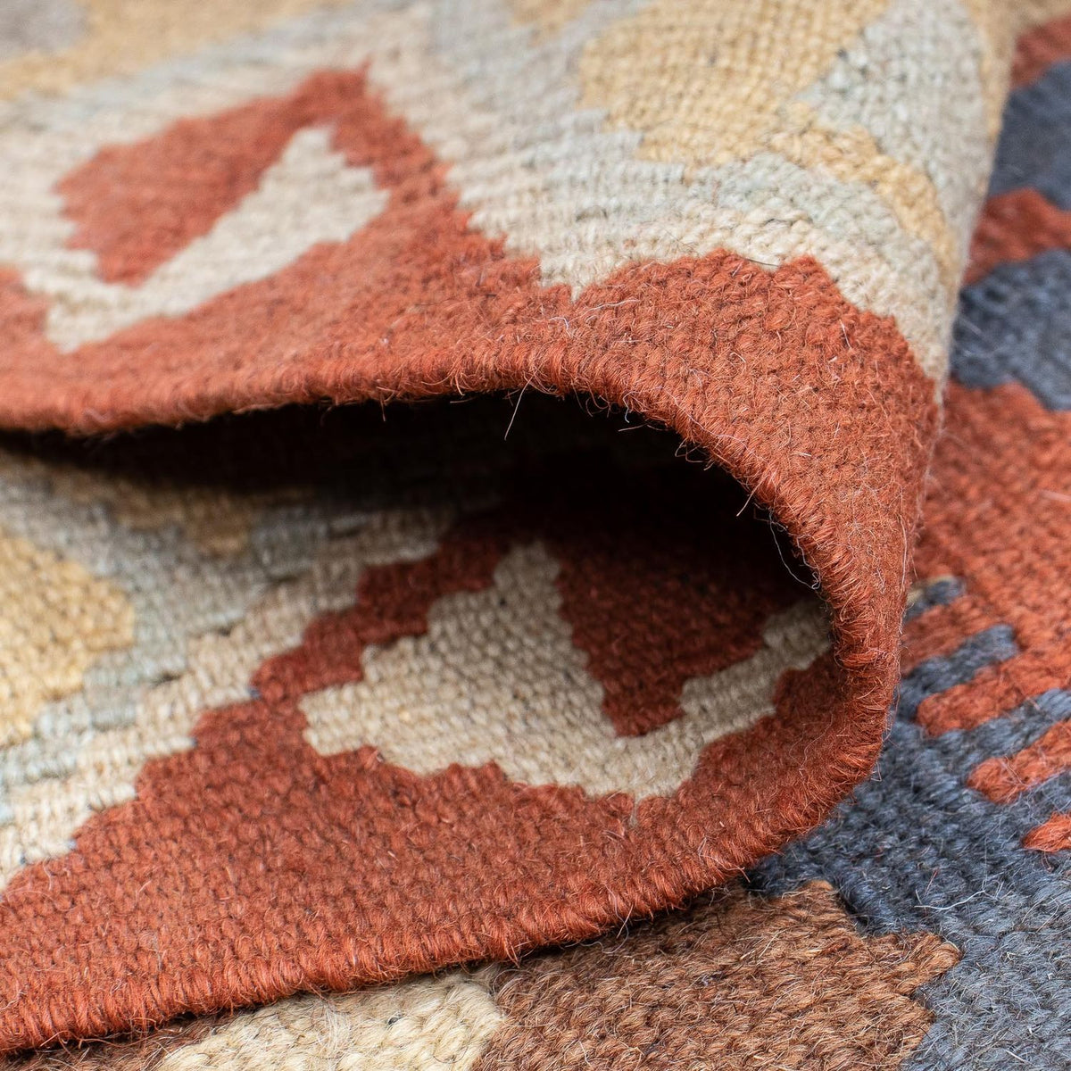 Runner Kelim Rug - Splash - 182 x 61 cm - rust