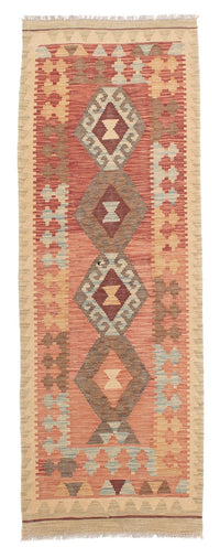 Runner Kelim Rug - Splash - 202 x 67 cm - light red