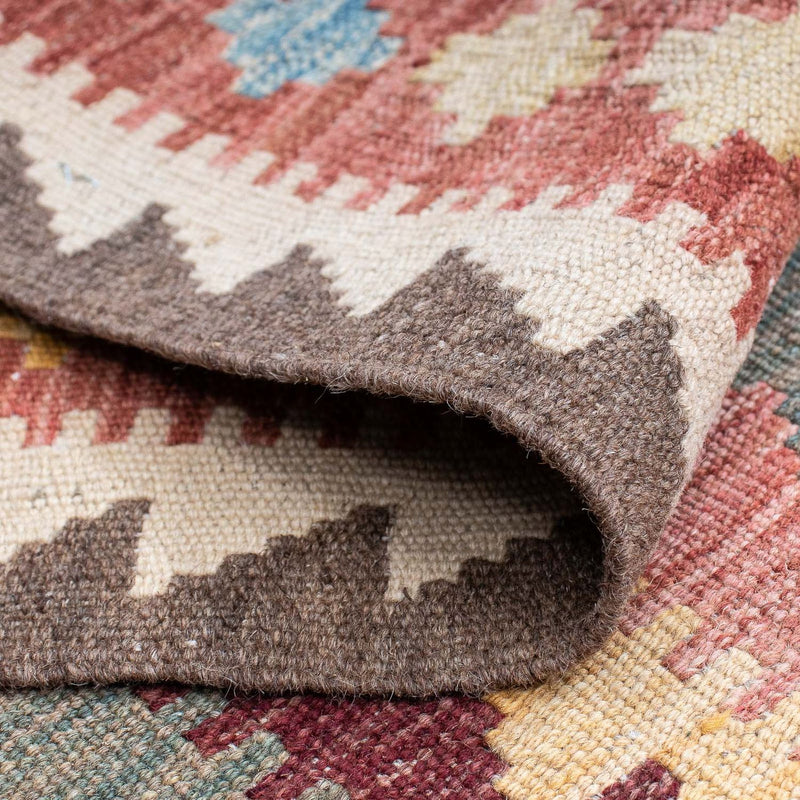 Runner Kelim Rug - Splash - 200 x 65 cm - light red