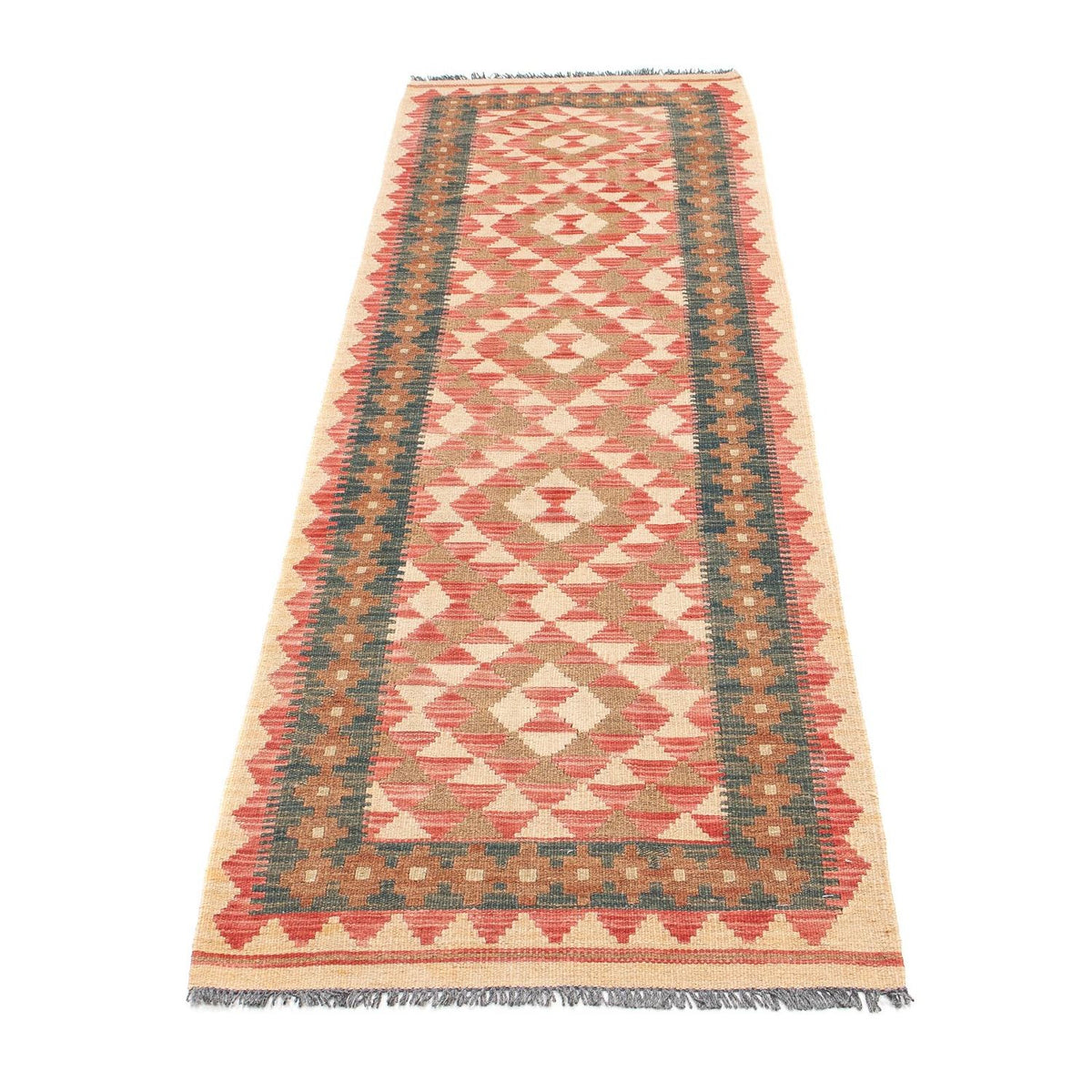 Runner Kelim Rug - Splash - 203 x 60 cm - light red