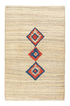 Persian Gabbeh Rug 121x193cm - Perserteppich Wollteppich - Rectangle / Beige / 121 x 193 cm Rectangle