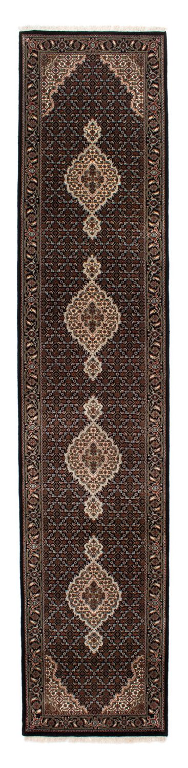 Runner Perser Rug - Tabriz - 393 x 83 cm - dark blue