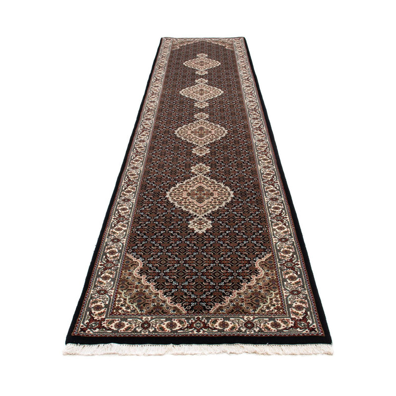 Runner Perser Rug - Tabriz - 401 x 82 cm - dark blue