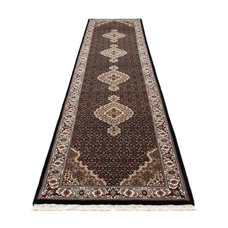 Runner Perser Rug - Tabriz - 396 x 82 cm - dark blue