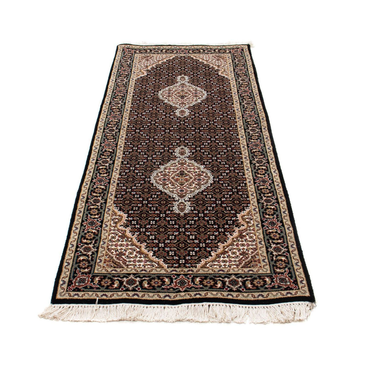 Runner Perser Rug - Tabriz - 196 x 73 cm - dark blue