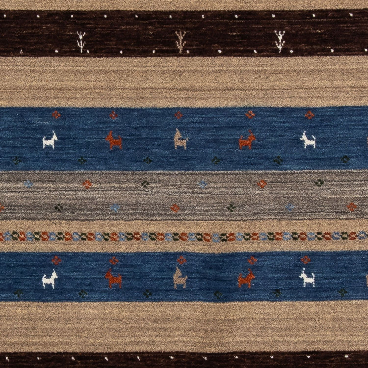 Gabbeh Rug - Loribaft Perser - 206 x 141 cm - brown