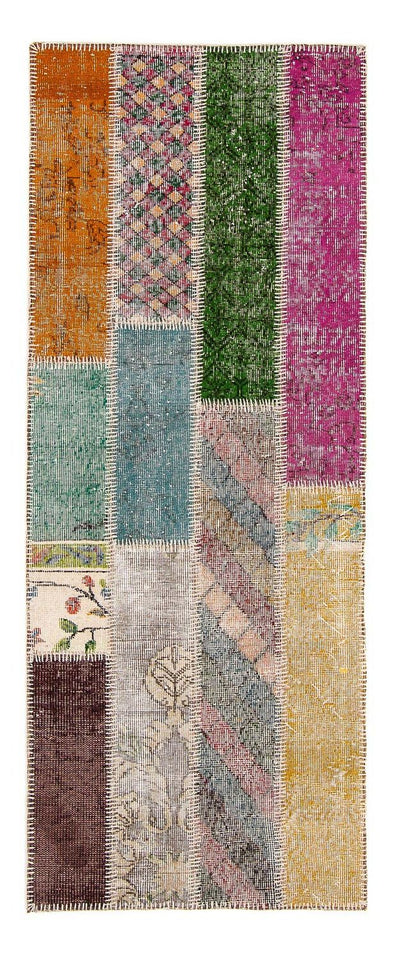 Patchwork Rug 90x203cm - Wool Rug