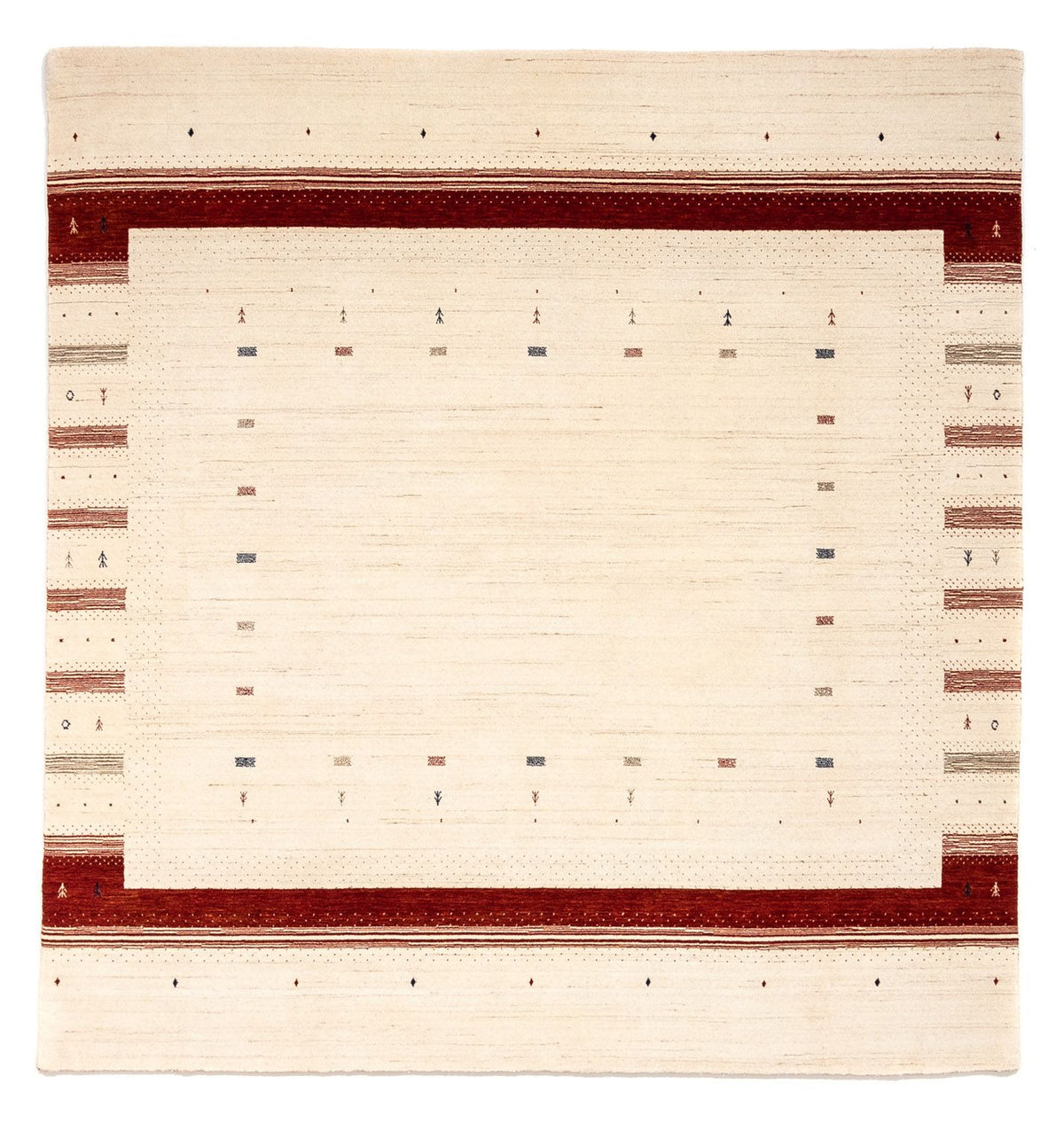 Gabbeh Rug - Loribaft Perser square  - 255 x 255 cm - beige