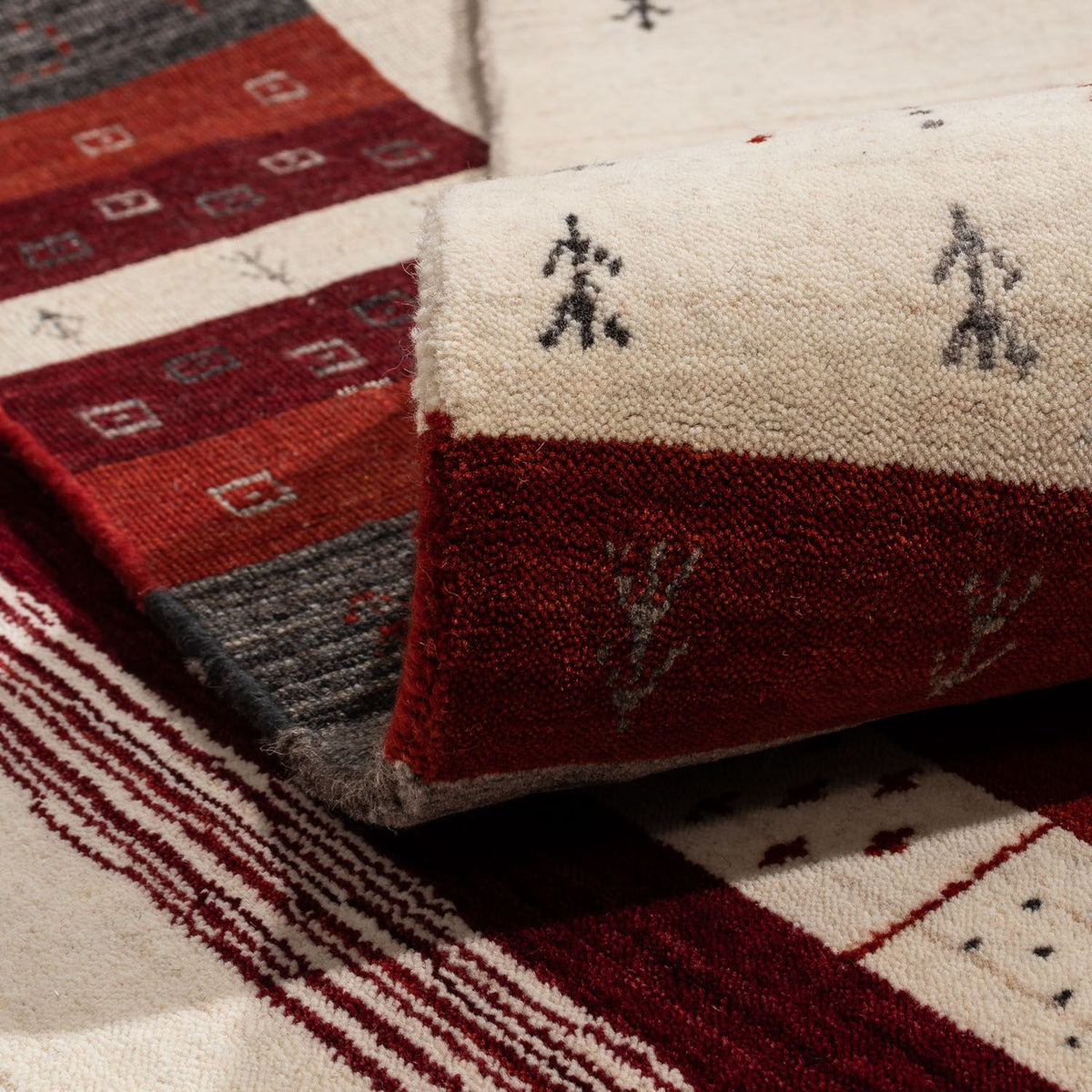 Gabbeh Rug - Loribaft Perser - 250 x 198 cm - beige